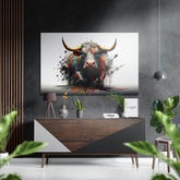 Bull Brushed Aluminum Dibond Wall Art.